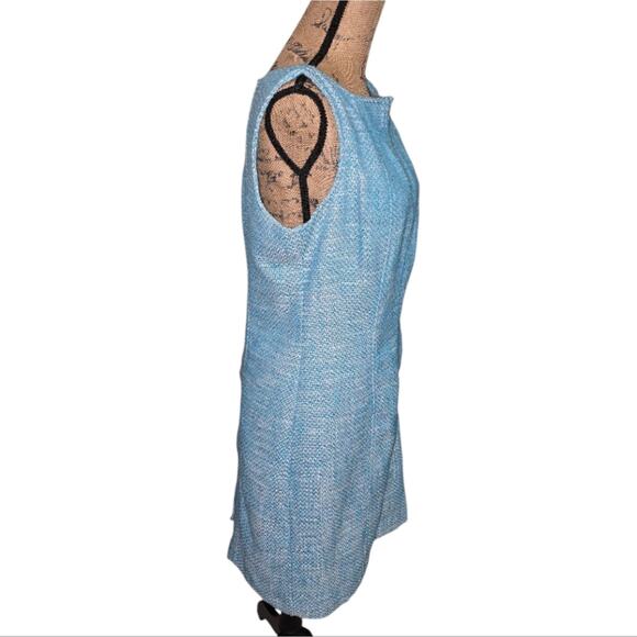 Talbots Blue Tweed Sleeveless Sheath Dress Size 14 P Petite - Picture 5 of 9